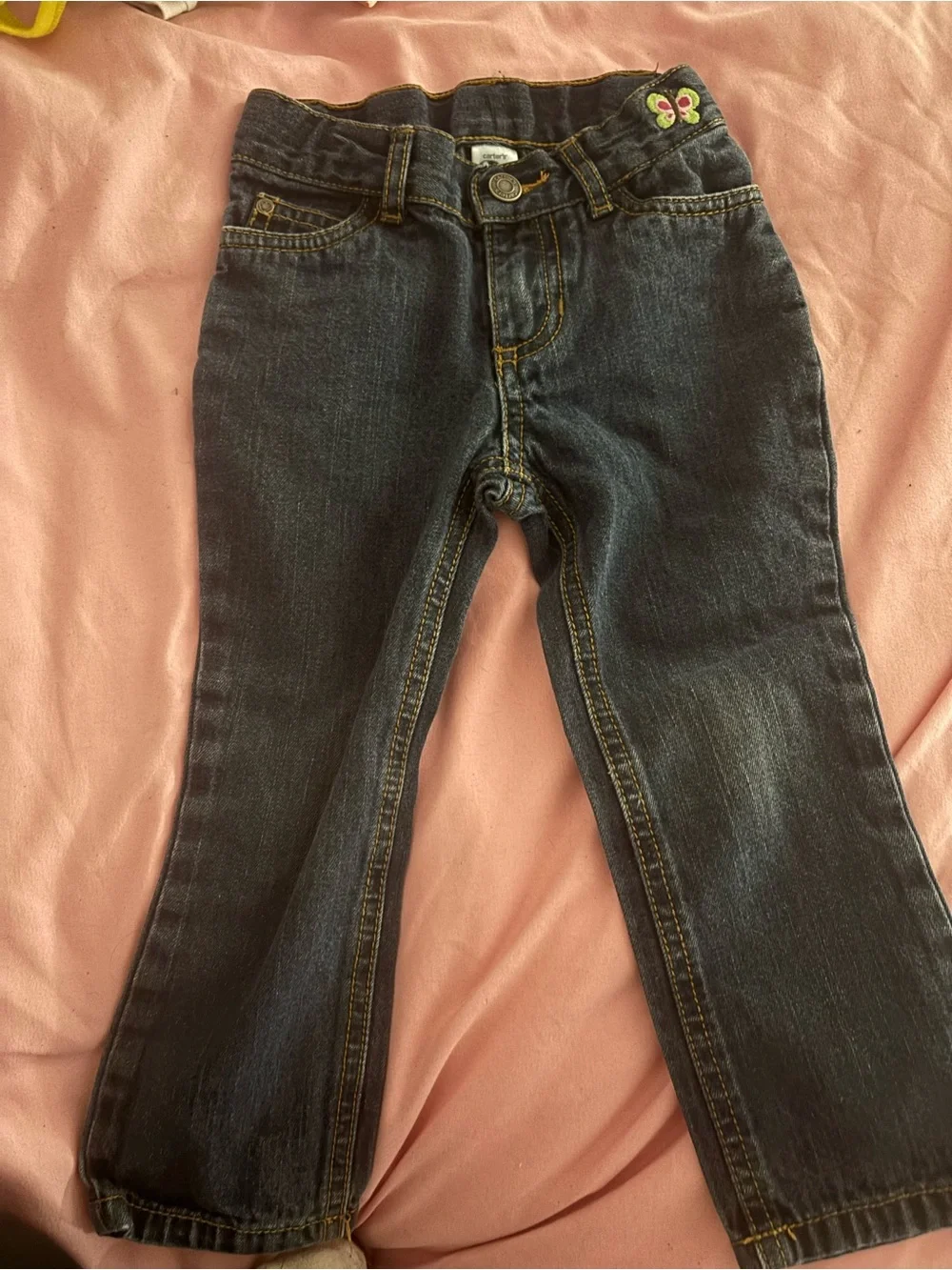 Carter's Dark Blue Denim Jeans with Butterfly Patch